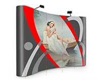 Print Backwall 3x4 Curve Trade Show Event Display 3x3 Cetak Backdrop Pameran Latar Panggung Lengkung 400 x 300