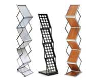 Stand Rak Brosur Susun Zigzag Brochure Holder Rack Besi 4 tingkat Tempat Leaflet Pamflet Stand Flyer </font>